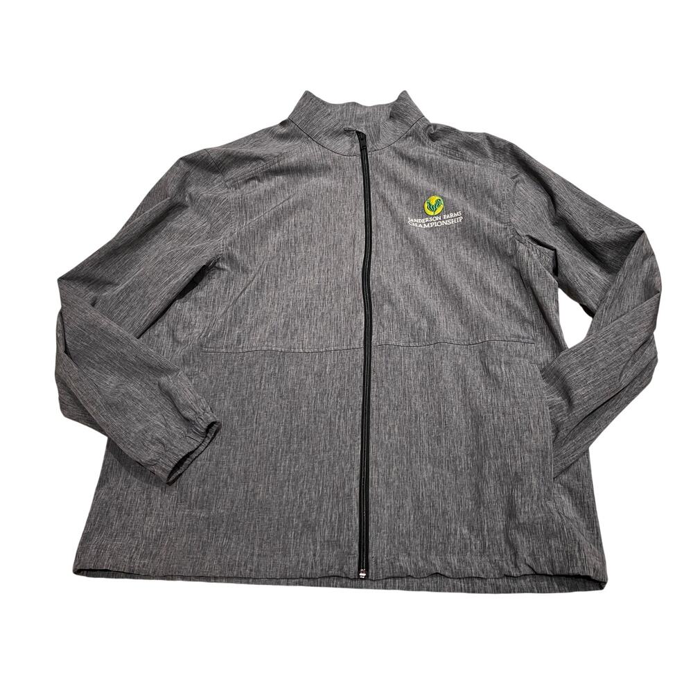 Greg Norman XL Gray Full Zip Jacket Sanderson Farms Championship Logo Golf